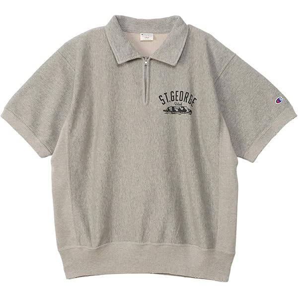 Amazon.co.jp: [チャンピオン] ハーフジップ 半袖 スウェットシャツ 裏